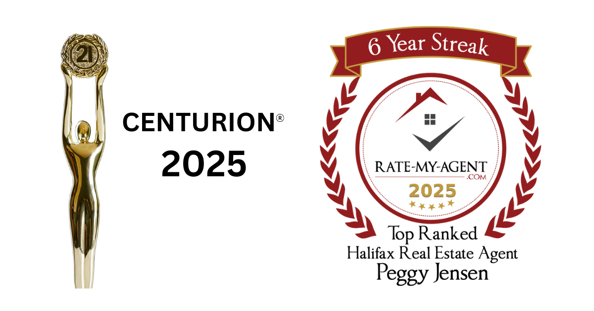 Awards - Top Agent-Real Estate-Peggy Jensen-Halifax, Dartmouth, Eastern Passage, Cole Harbour and HRM. Centurion Aware 2025-Century 21 and Rate-My-Agent 2025-Top Ranked